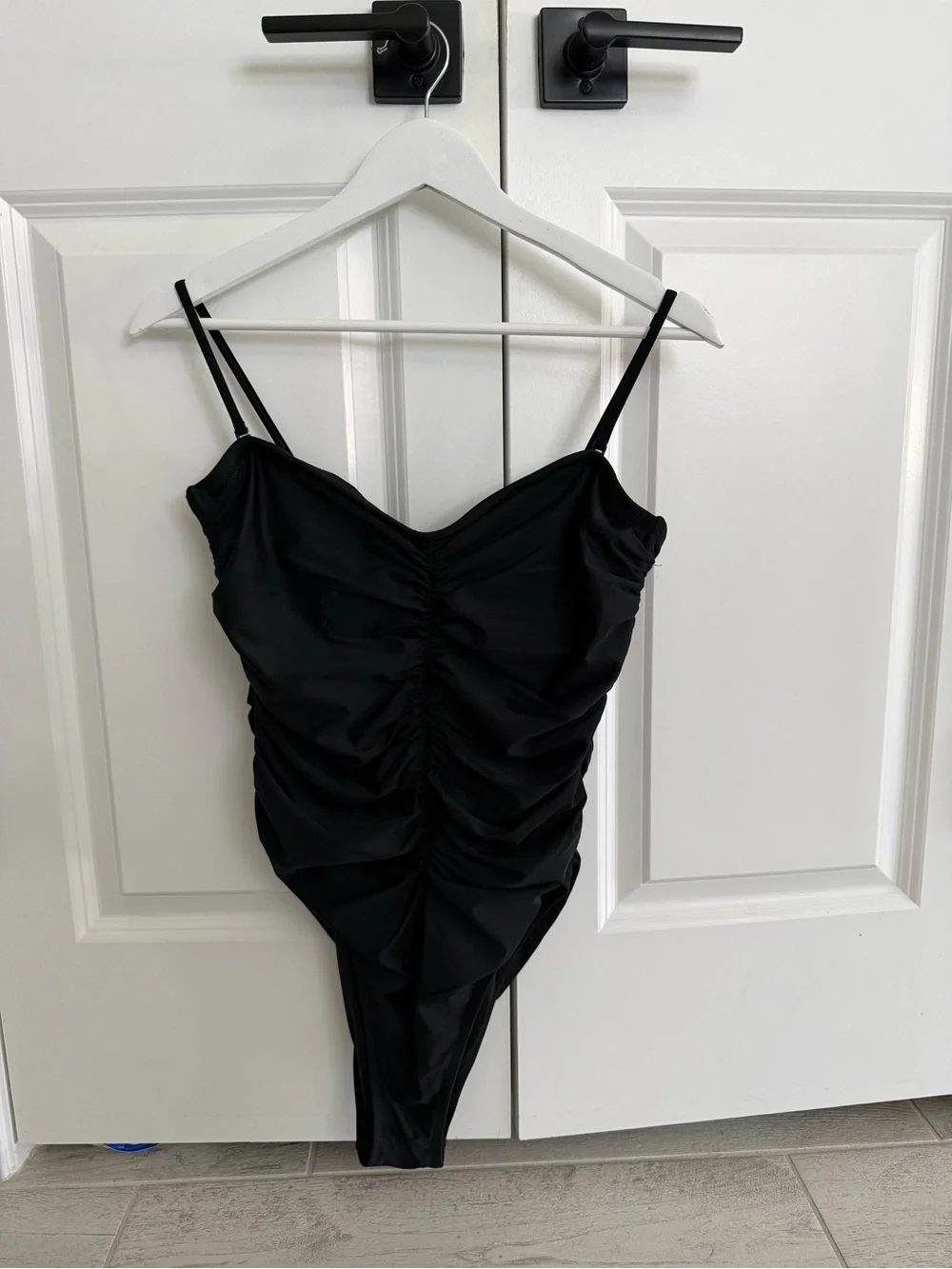 J. Crew Black Ruched Sweetheart One-Piece Swimsuit 12